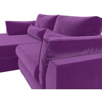 Угловой диван Mebelico Пекин 115414L (левый, микровельвет, фиолетовый)