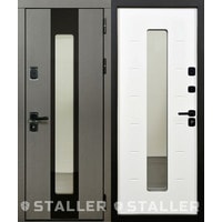 Металлическая дверь Сталлер Юта 205x96L (серый/белый)