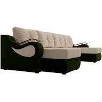 П-образный диван Лига диванов Меркурий 100324 (бежевый/зеленый)