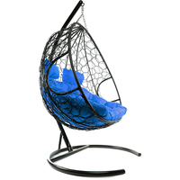 Подвесное кресло M-Group Для двоих 11450410 (черный ротанг/синяя подушка) в Гродно