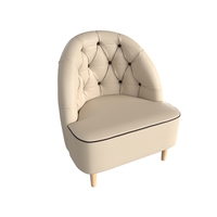Интерьерное кресло Mebelico Амиса 306 110058 (экокожа бежевый/кант коричневый)