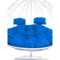 Подвесное кресло M-Group Для двоих 11450110 (белый ротанг/синяя подушка) в Борисове