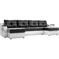 П-образный диван Лига диванов Меркурий 100342 (черный/белый)