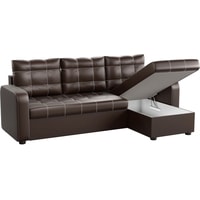 Угловой диван Craftmebel Ливерпуль угловой (боннель, экокожа, коричневый/бежевый)