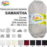 Пряжа для вязания Alpina Yarn Samantha 50 г 160 м №07 (т.синий)