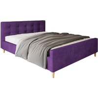 Кровать Настоящая мебель Pinko 140x200 (вельвет, с ПМ, фиолетовый)