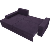 Угловой диван Лига диванов Мэдисон 106215 (левый, велюр, фиолетовый)