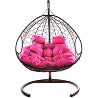 Подвесное кресло M-Group Для двоих 11450208 (коричневый ротанг/розовая подушка) в Мозыре