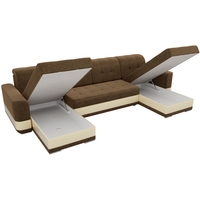 П-образный диван Лига диванов Честер П-образный 100085 (коричневый/бежевый)