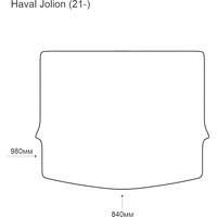 Коврик для багажника Alicosta Haval Jolion 21- (багажник, ЭВА ромб, серый)