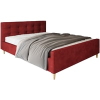 Кровать Настоящая мебель Pinko 90x200 (вельвет, с ПМ, красный)