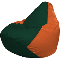 Кресло-мешок Flagman Груша Г2.1-64 (тёмно-зелёный/оранжевый)