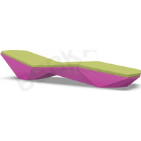 Шезлонг Berkano Quaro с подушками (фиолетовый/зеленый)