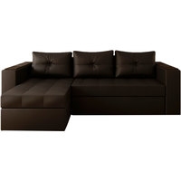Угловой диван Настоящая мебель Константин с декором (незав. пружинный блок, коричневый)