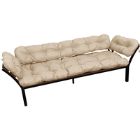 Садовый диван M-Group Дачный с подлокотниками 12170601 (бежевая подушка)