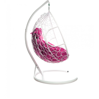 Подвесное кресло M-Group Для двоих 11450108 (белый ротанг/розовая подушка) в Могилеве
