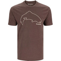 Футболка Simms Trout Outline T-Shirt (S, коричневый)