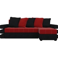 Угловой диван Craftmebel Венеция угловой (бнп, вельвет, красный/черный)