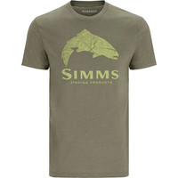 Футболка Simms Wood Trout Fill T-Shirt (XXL, военный/неон)