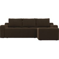 Угловой диван Mebelico Элида угловой 108680 (правый, микровельвет, коричневый)