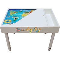 Детский стол Sendy Световой со стандартной крышкой (иллюстрация карта мира/белый)