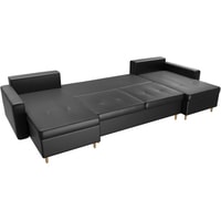 П-образный диван Craftmebel Белфаст П (бнп, экокожа, черный)