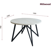 Кухонный стол Millwood Женева Л D100x75 (18 мм, дуб табачный Craft/черный)