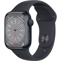 Умные часы Apple Watch Series 8 41 мм (алюминиевый корпус, полуночный/полуночный, спортивные силиконовые ремешки S/M + M/L) в Пинске