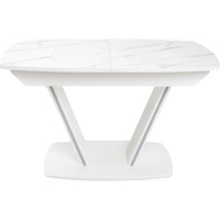 Кухонный стол Аврора Дрезден 80x130-161.5 (камень белый/белый)