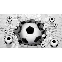 Фотообои ФабрикаФресок Футбольные мячи из стены 721185 (185x100)