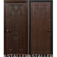 Металлическая дверь Сталлер Тевере 205x96R (дуб темный/дуб темный)