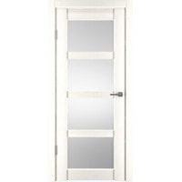 Межкомнатная дверь IstokDoors Горизонталь-12 ДЧ 60x200 (бьянко/светлое стекло)