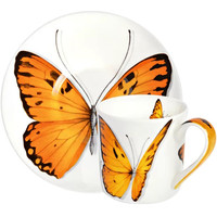 Чашка с блюдцем Taitu Freedom Butterfly 1-891-D (оранжевый)