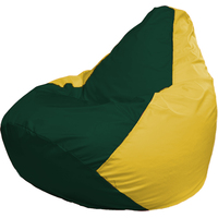 Кресло-мешок Flagman Груша Г2.1-65 (тёмно-зелёный/жёлтый)
