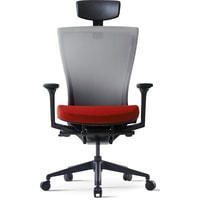 Кресло Bestuhl S10E120L (черная крестовина, серый/красный)
