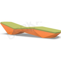 Шезлонг Berkano Quaro с подушками (оранжевый/зеленый)