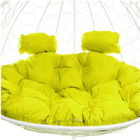 Подвесное кресло M-Group Для двоих 11450111 (белый ротанг/желтая подушка) в Бобруйске