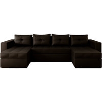 П-образный диван Настоящая мебель Константин (боннель, экокожа, черный)