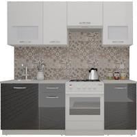 Готовая кухня ВерсоМебель ЭкоЛайт-5 2.0 (белый/черный графит)