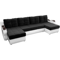 П-образный диван Лига диванов Меркурий 100333 (черный/белый)