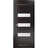 Межкомнатная дверь MDF-Techno Dominika 104 70x200 (орех темный, стекло лакобель черный) в Бобруйске