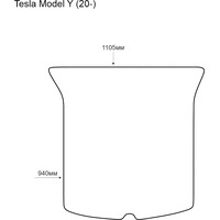 Коврик для багажника Alicosta Tesla Model Y 2020- (багажник, ЭВА ромб, черный)