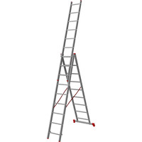 Лестница-стремянка Новая высота NV 123 алюминиевая трёхсекционная 3x9 ступеней в Гомеле
