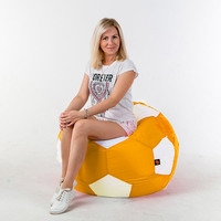 Кресло-мешок Palermo Bari Оксфорд XL (оранжевый/белый)