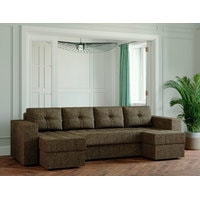 П-образный диван Настоящая мебель Ванкувер лайт (п-образный, н.п.б., рогожка, светло-коричневый)