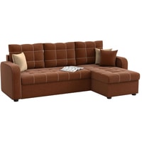Угловой диван Craftmebel Ливерпуль угловой (бнп, рогожка, коричневый/бежевый)