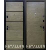Металлическая дверь Сталлер Торонто 205x96R (камень черный/пекан темный)