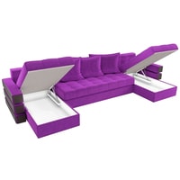 П-образный диван Craftmebel Венеция П (бнп, вельвет, фиолетовый)