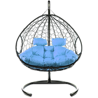 Подвесное кресло M-Group Для двоих 11450403 (черный ротанг/голубая подушка) в Орше