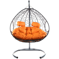 Подвесное кресло M-Group Для двоих 11450307 (серый ротанг/оранжевая подушка) в Гомеле